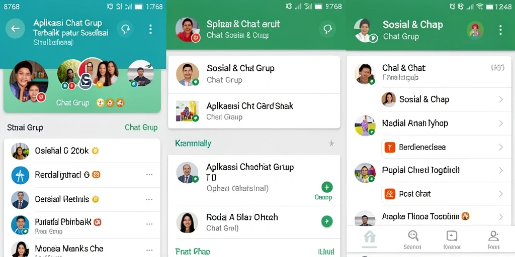 Tampilan antarmuka intuitif aplikasi Chat Grup 8768.