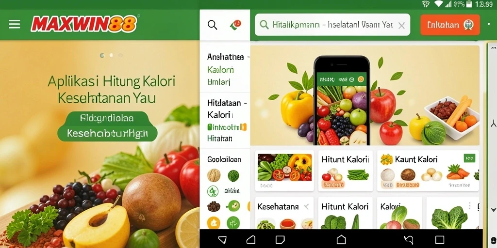 Antarmuka aplikasi MAXWIN88 untuk menghitung kalori dengan mudah.